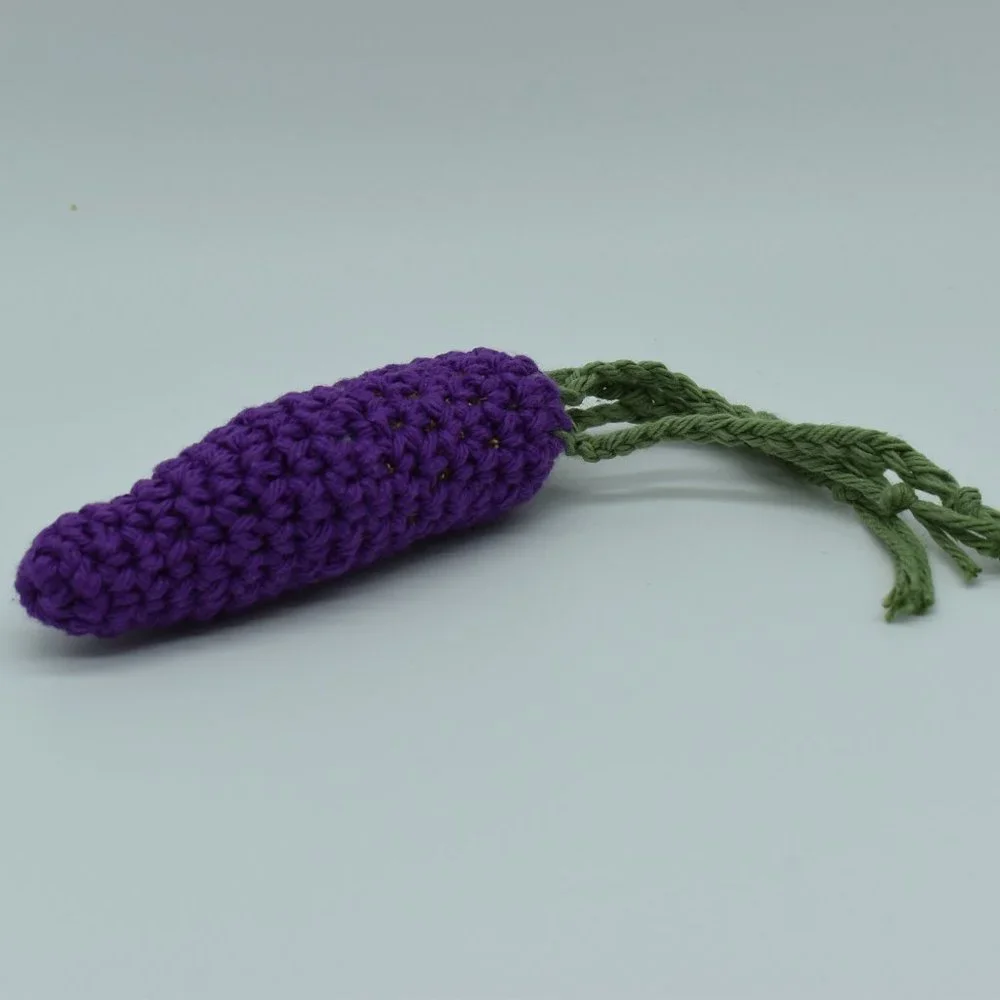 Hand Crafted Crochet catnip carrot cat toy